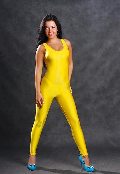 Yellow lycra catsuit #9777086