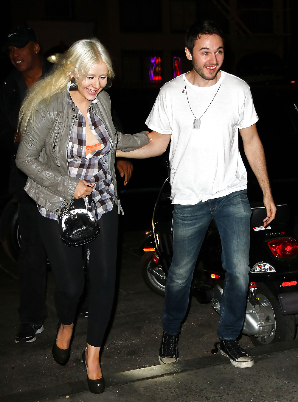 Christina Aguilera Bra Peek At Darby Nightclub with Matt #4894686