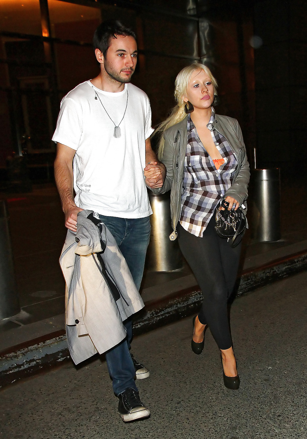 Christina Aguilera Bra Peek At Darby Nightclub with Matt #4894776