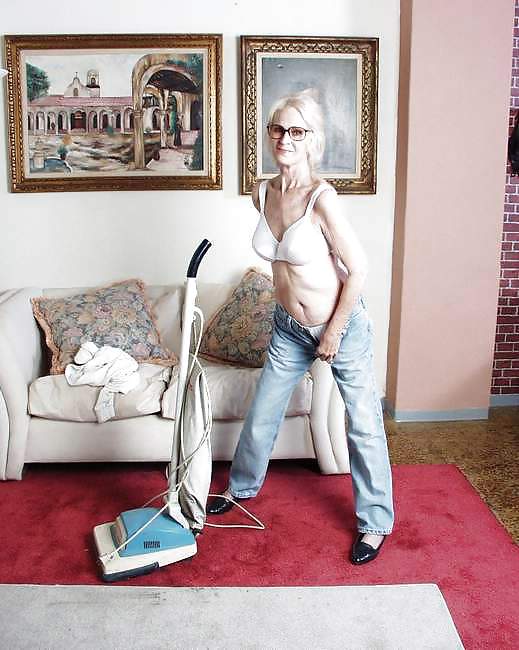 White Granny with Vaccum cleaner #4822825