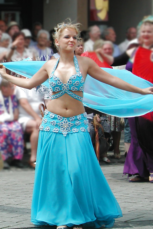 Two german belly dancer woman on street parade - 2010 #3816860