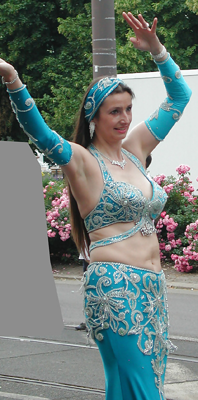 Two german belly dancer woman on street parade - 2010 #3816869