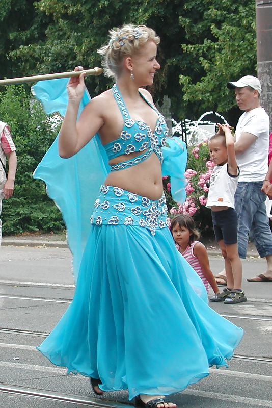 Two german belly dancer woman on street parade - 2010 #3816898