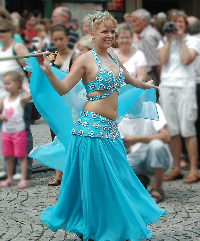 Two german belly dancer woman on street parade - 2010 #3816908
