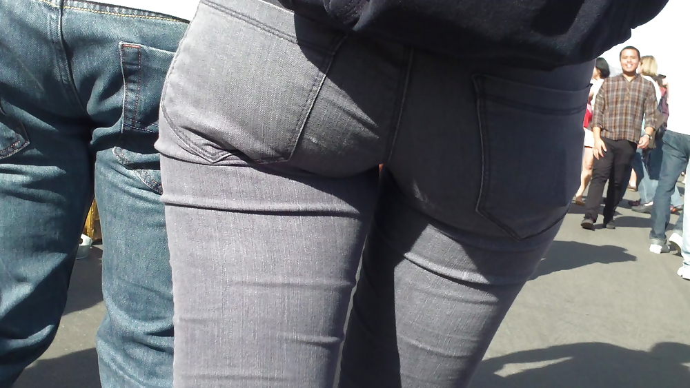 Teens sexy ass & butt in grey jeans #9430761