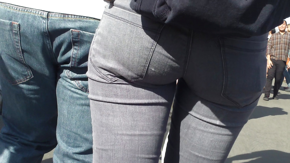 Teens sexy ass & butt in grey jeans #9430789