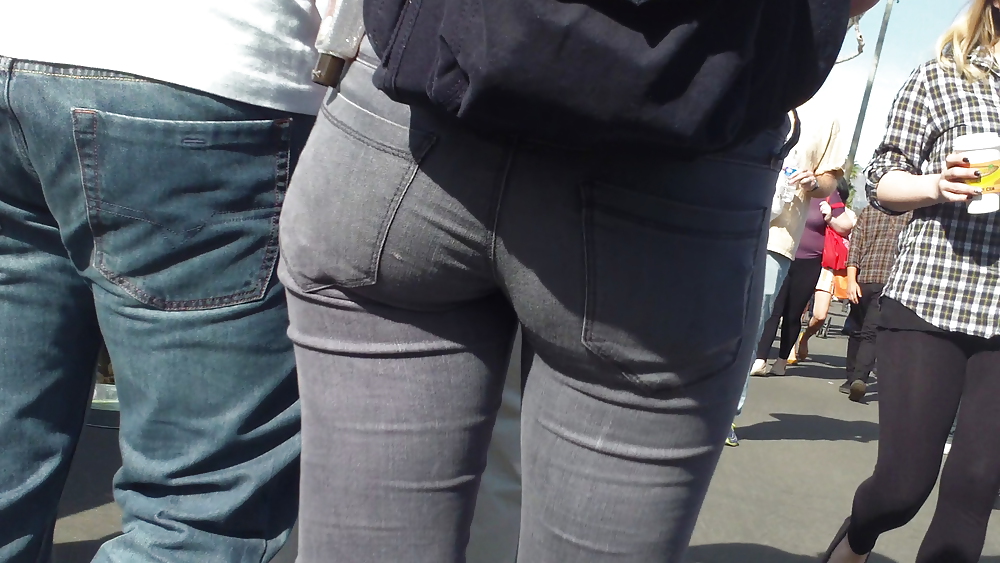 Teens sexy ass & butt in grey jeans #9430806
