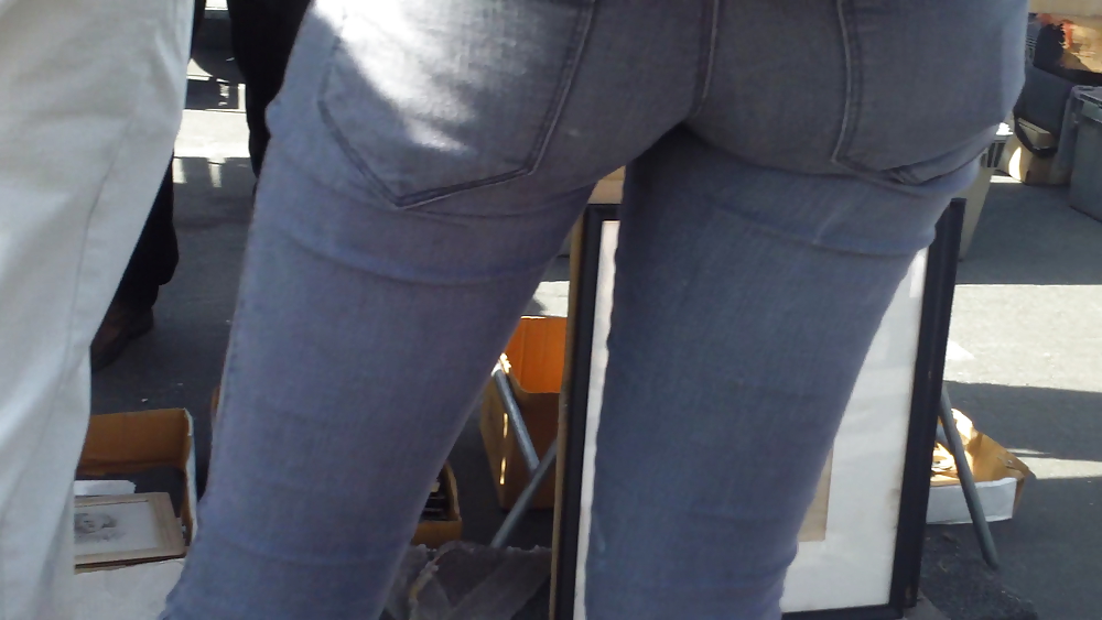 Teens sexy ass & butt in grey jeans #9430813