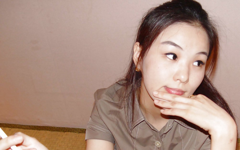 Korean girl flashing in restaurant #13617976