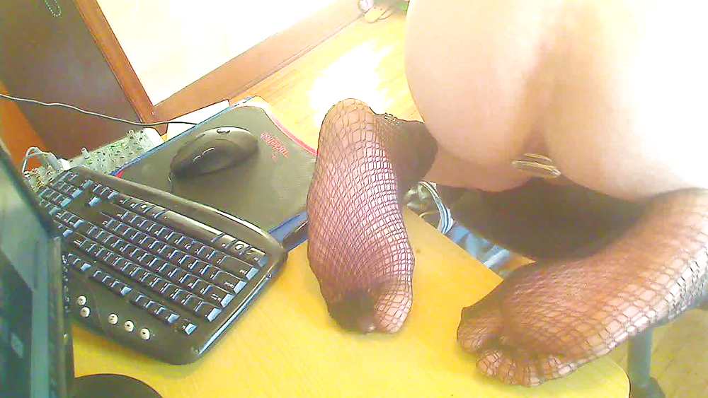 Sheboy wearing fishnet socks pt 1 #15191763