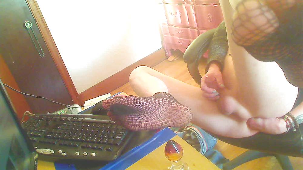 Sheboy wearing fishnet socks pt 1 #15191821