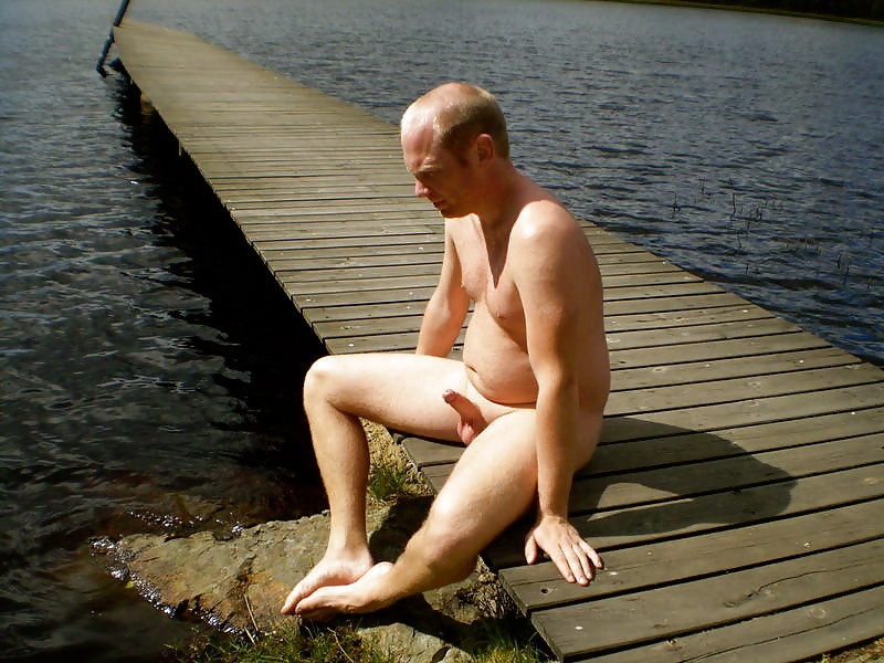 Naked men at the waterside 3. #17096504
