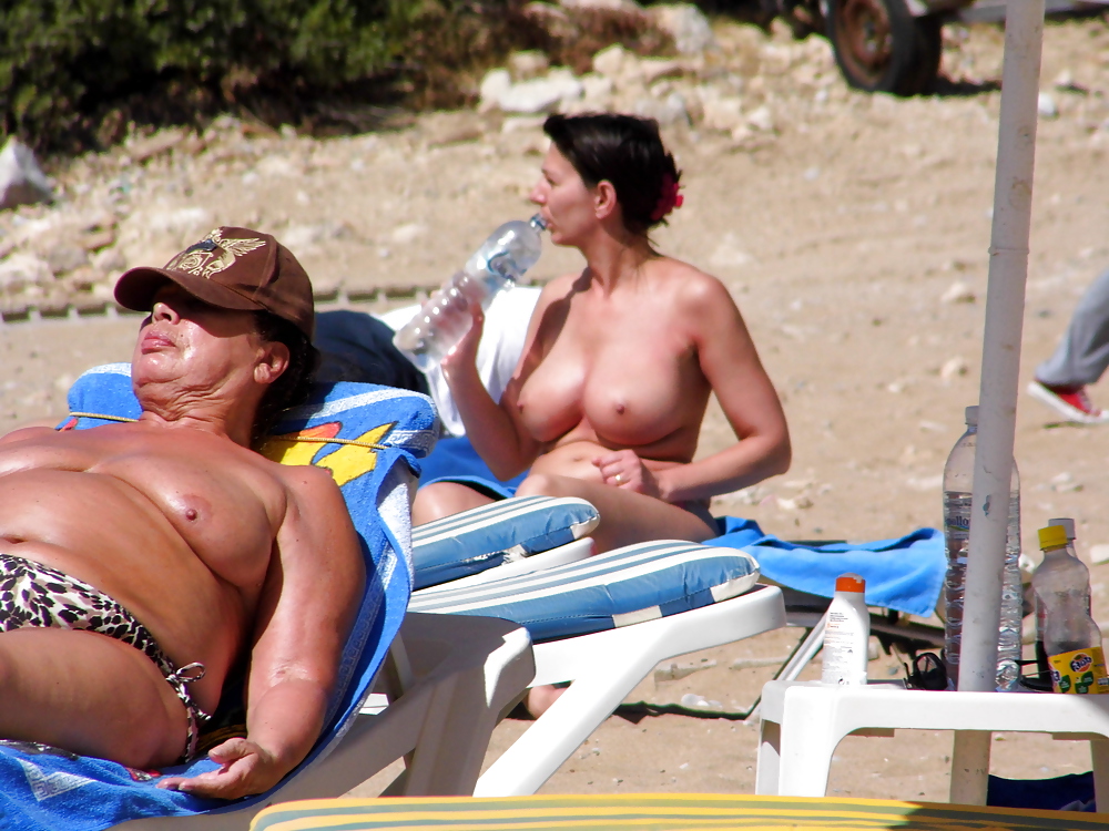 Topless at Pefkos, Greece #21453468