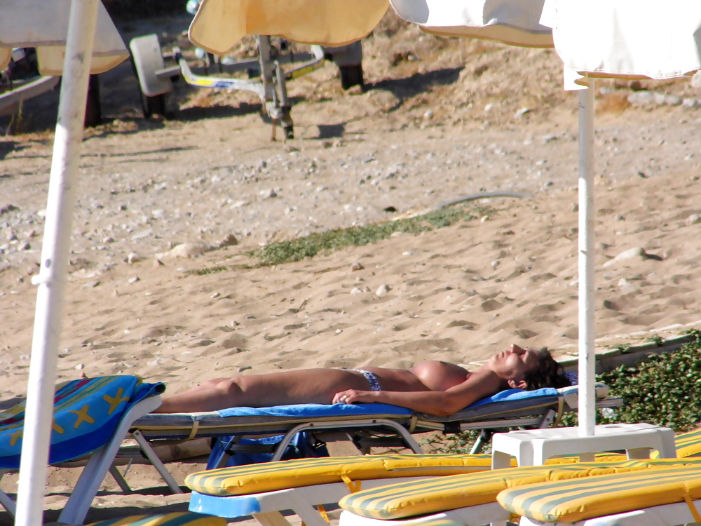Topless at Pefkos, Greece #21453506