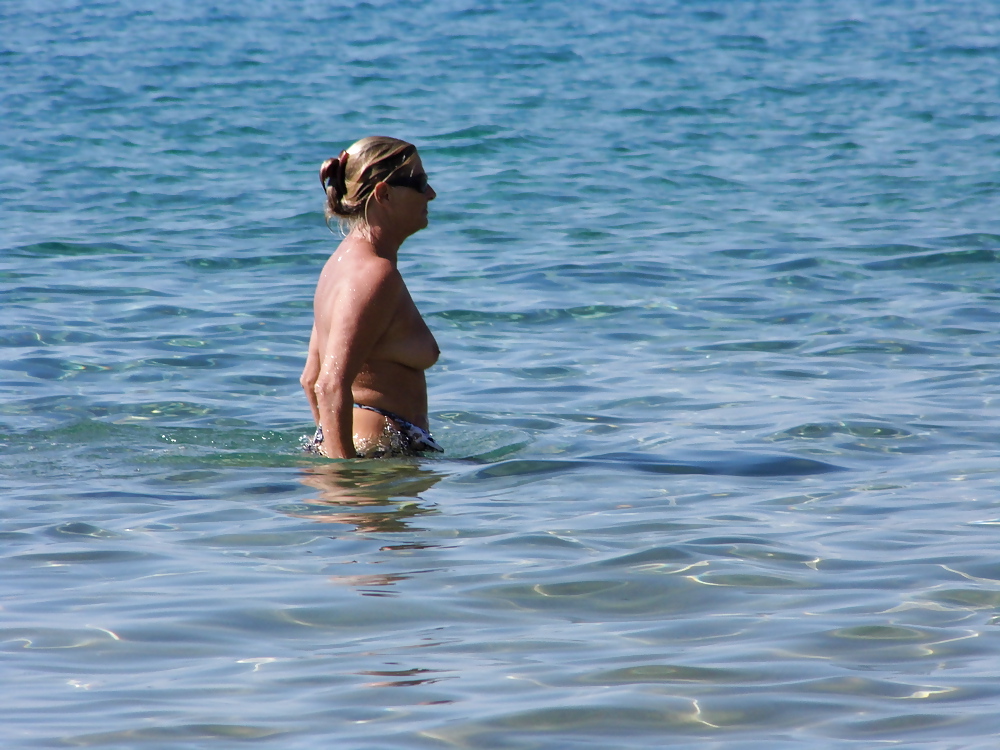 Topless at Pefkos, Greece #21453512