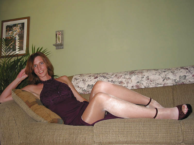 Me in purple dress  white panties and white pantyhose #13394522