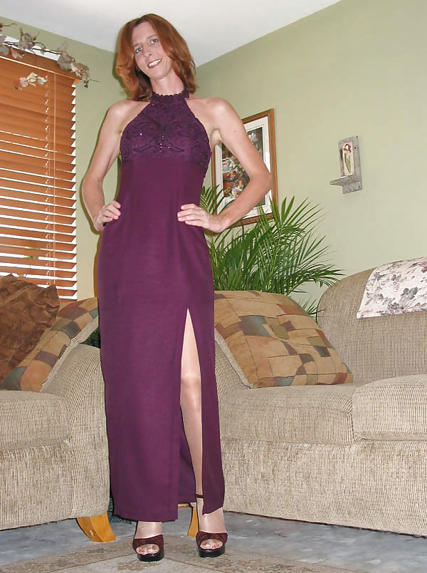 Me in purple dress  white panties and white pantyhose #13394538