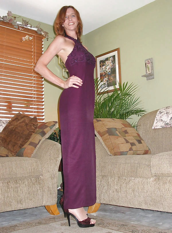 Me in purple dress  white panties and white pantyhose #13394545