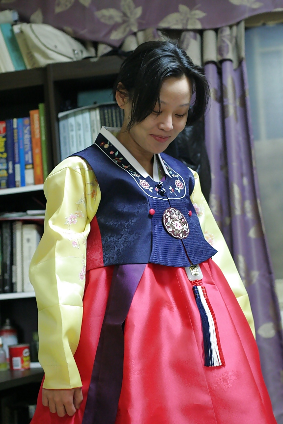 Korean Gode Dame Hanbok Et Baiser #10425299