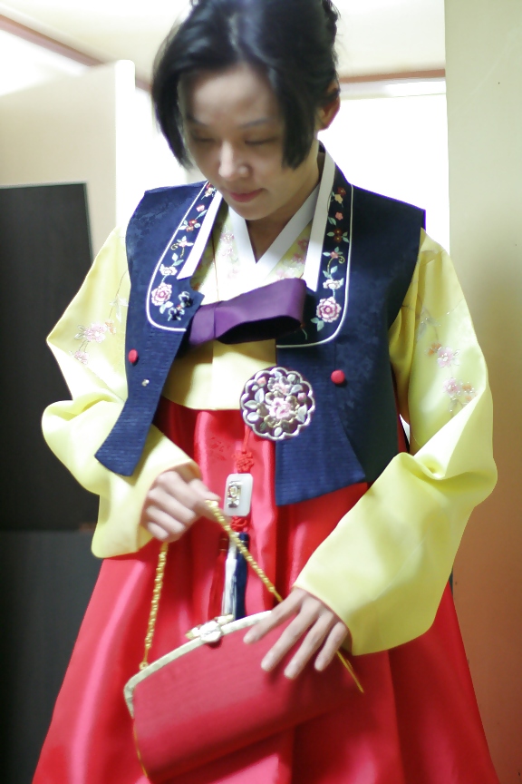 Korean Gode Dame Hanbok Et Baiser #10425420