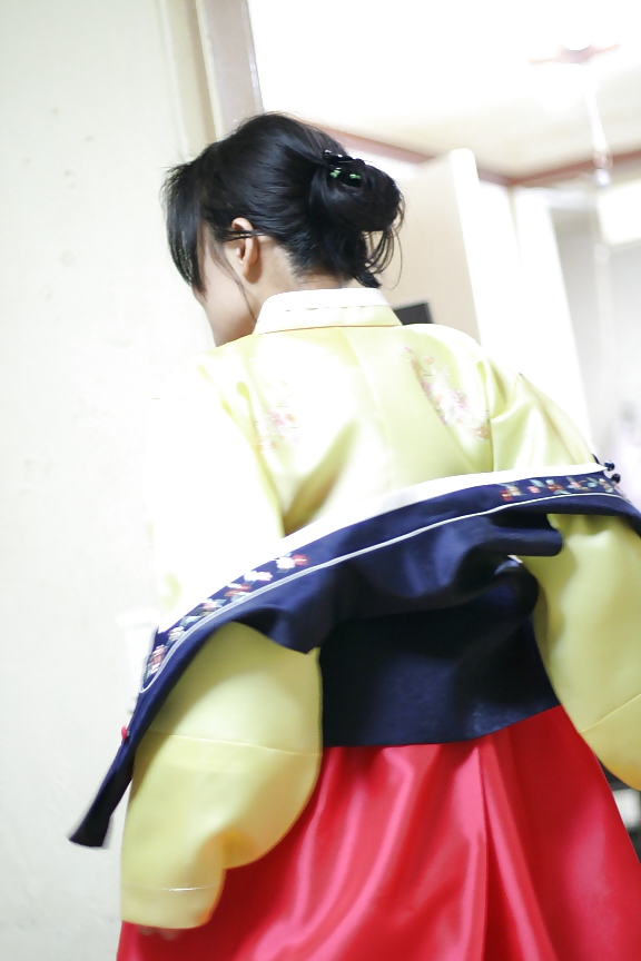 Korean Gode Dame Hanbok Et Baiser #10425430