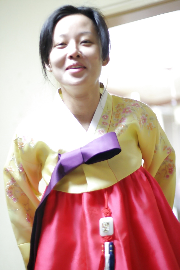 Korean Gode Dame Hanbok Et Baiser #10425436