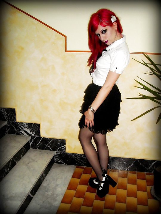 Cute redhead teen gothic