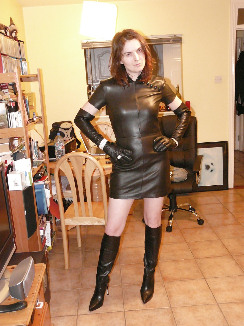 Hotlegs-latex and leather skirt amateurs1 #7202309