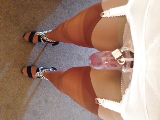 Chastity and support stocking slave #19540094