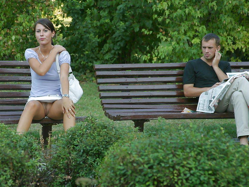 Sluts upskirt and nude on benches 5 #15784799