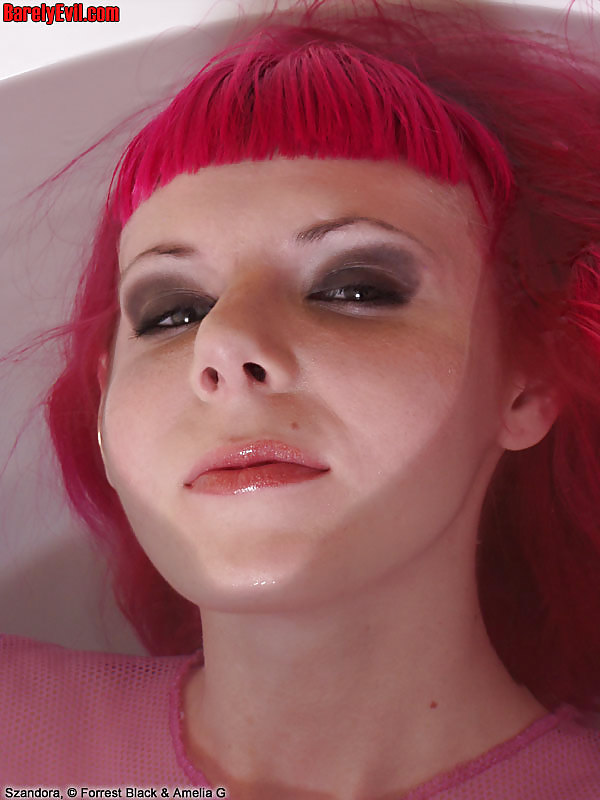 Sizzling Pink Emo Teen in Bathtub #9669884