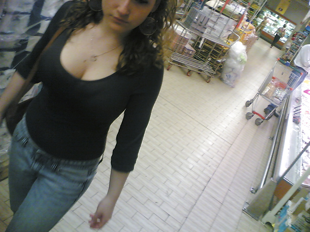 Busty italian girl at the supermarket #8331117