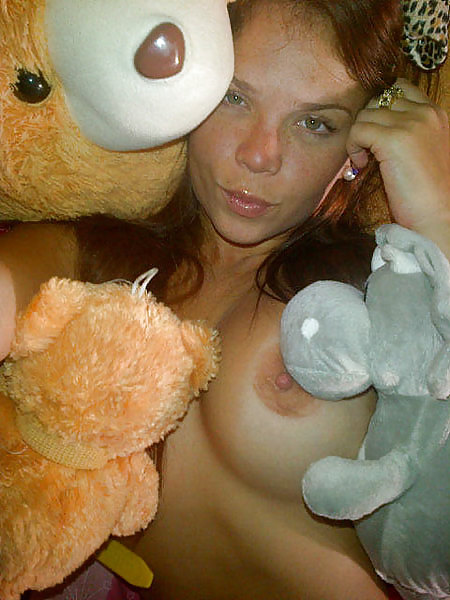 Jennifer Aboul Topless with Her Teddy Bear #14041009