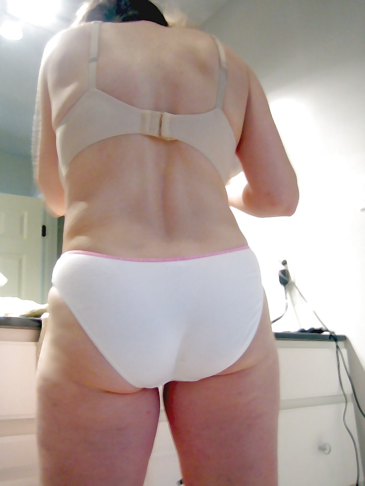 MarieRocks 50+ White Panties Thong Bra #21979138
