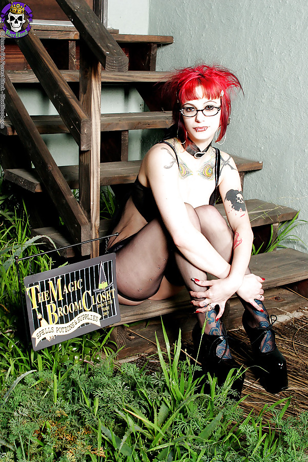 Goth Girl in Glasses with Tattoos #6963048