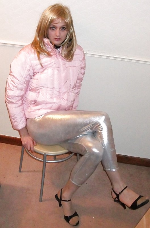 Hot sissy chav in silver leggings #22460743