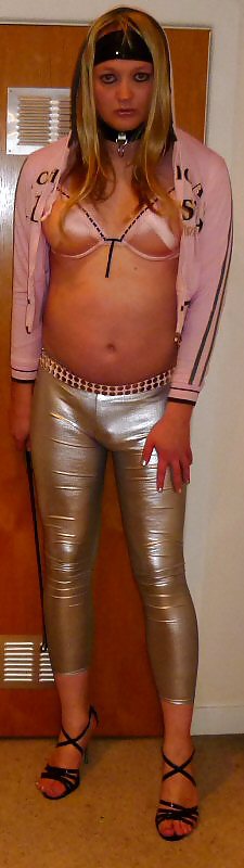 Hot sissy chav in silver leggings #22460778