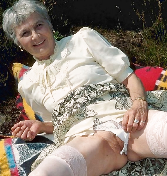 Lovley white-haired granny outdoor #3979725