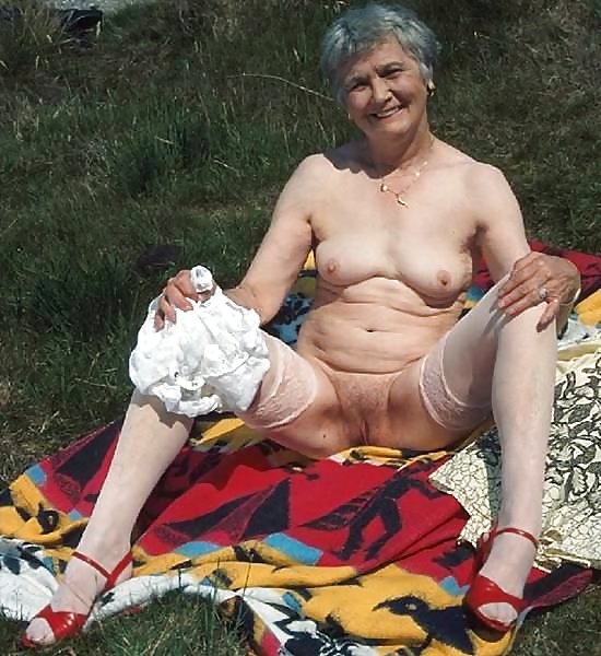 Lovley white-haired granny outdoor #3979785