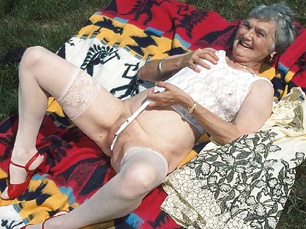 Lovley white-haired granny outdoor #3979872