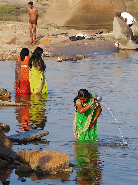 Indian  bath in  river #6508741