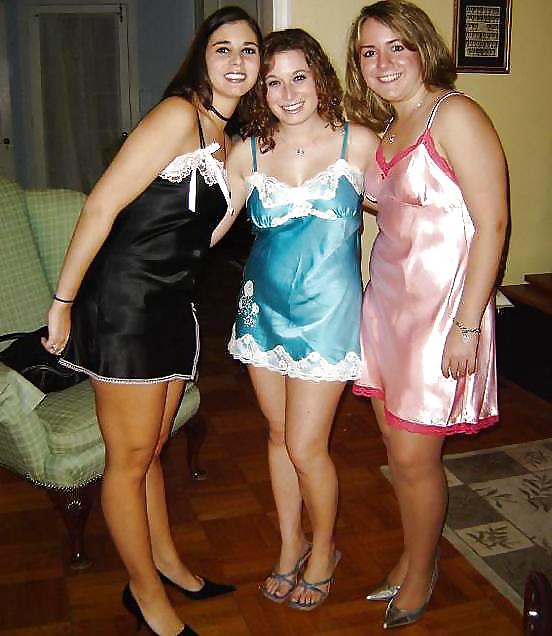 2 or more girls in Satin Nighties #19650392