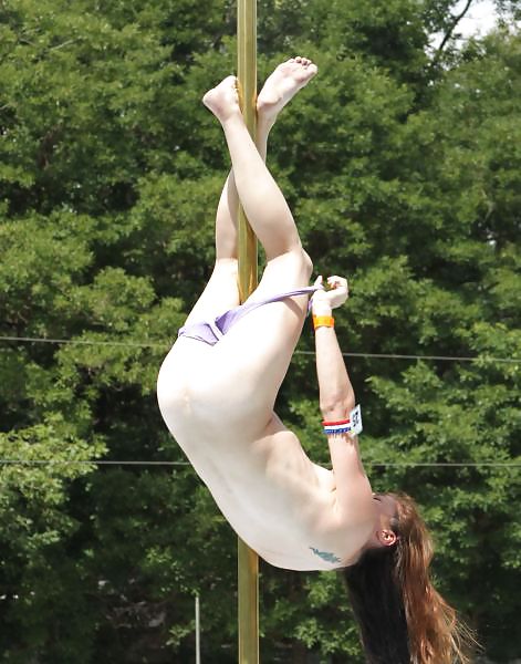 Erotic porn pole dancing in the open air #10095061