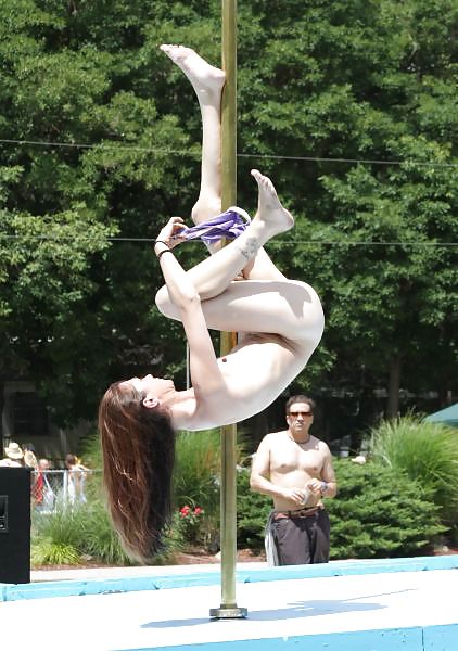 Erotic porn pole dancing in the open air #10095065