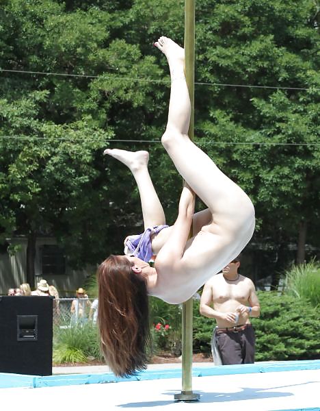 Erotic porn pole dancing in the open air #10095067