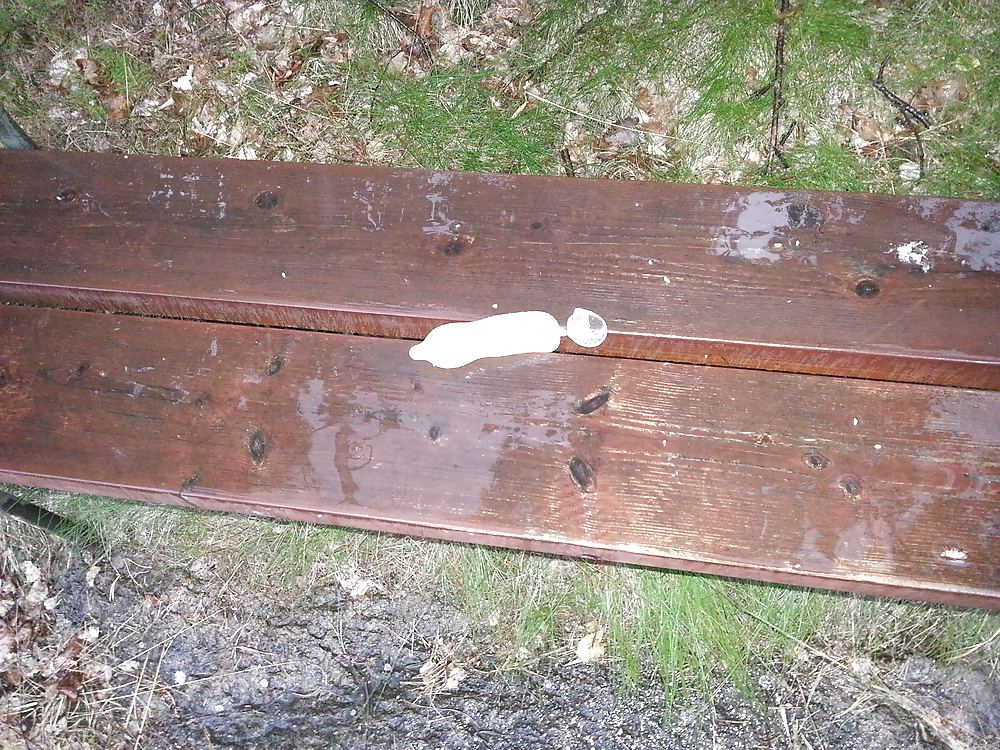 My Cum Of 13 Loads In A Condom On A Bench In A Park! #19075071