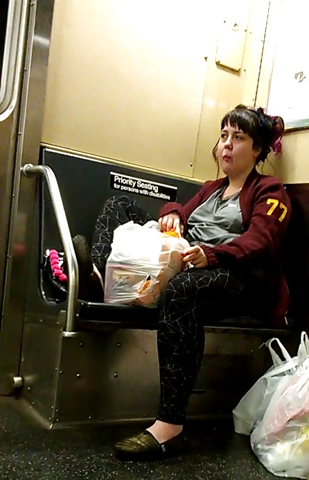 New York Subway Girls - Nipples and Chips #18586890