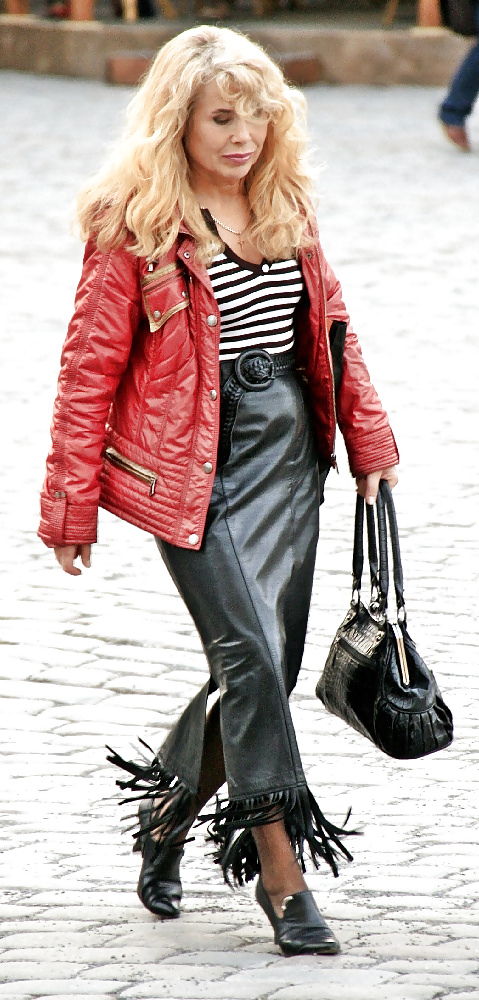 Leather skirts on the dual carriageway #9893022