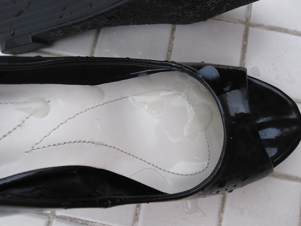 Black Wedge Heels Fucked & Cummed #8778385