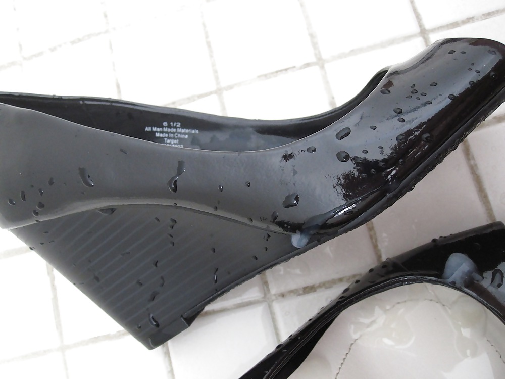 Black Wedge Heels Fucked & Cummed #8778388